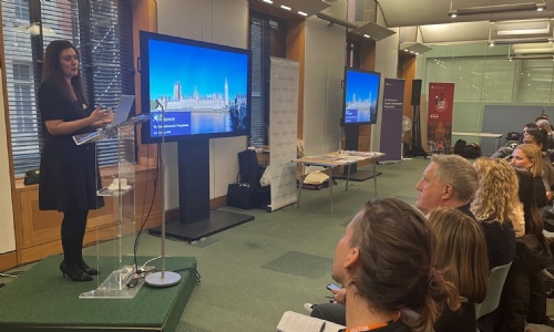 Nusrat Ghani MP speaking at uk parliament teacher ambassador programme